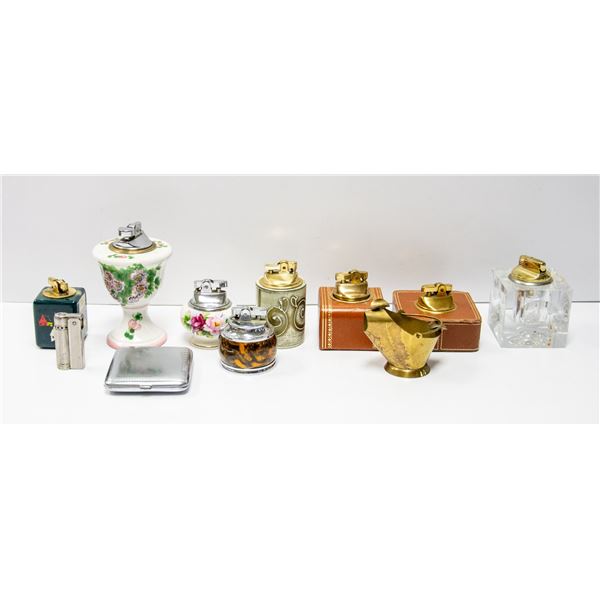 BOX OF ASSORTED VINTAGE TABLE LIGHTERS