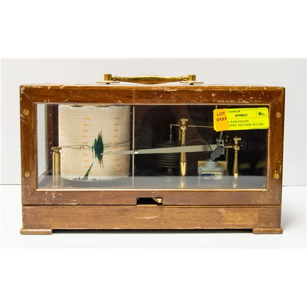 ANTIQUE BAROGRAPH ATMOSPHERIC MACHINE IN CASE