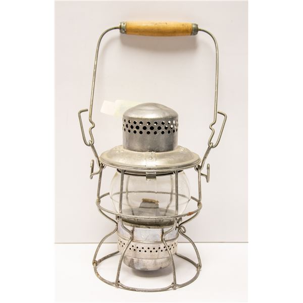 ANTIQUE CPR RAILWAY LANTERN STAMPED