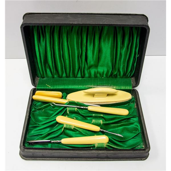 ANTIQUE FRENCH IVORY GROOMING SET