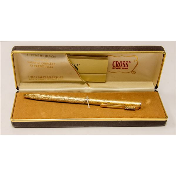 VINTAGE GOLD PLATED CROSS PEN IN BOX