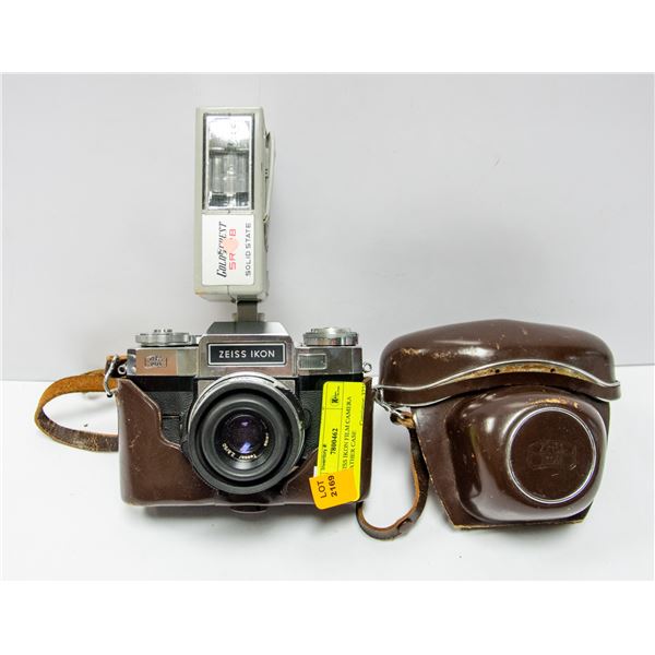 35MM ZEISS IKON FILM CAMERA WITH LEATHER CASE