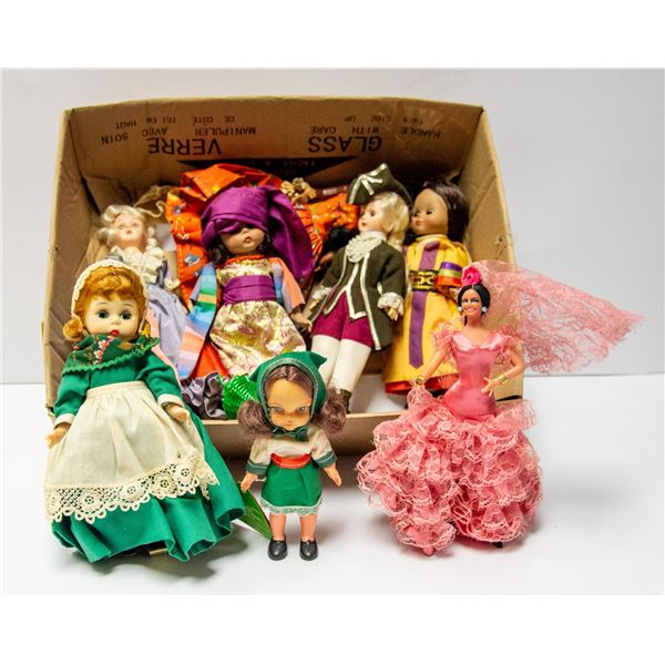 BOX OF ASSORTED VINTAGE DOLLS