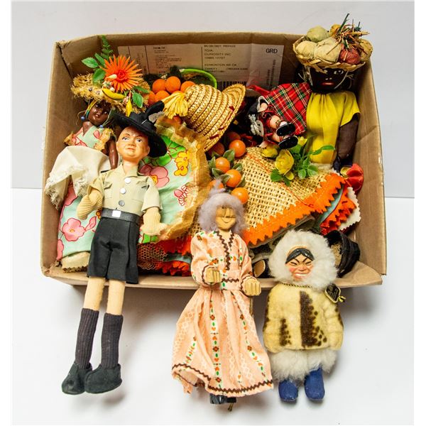 BOX OF ASSORTED VINTAGE DOLLS