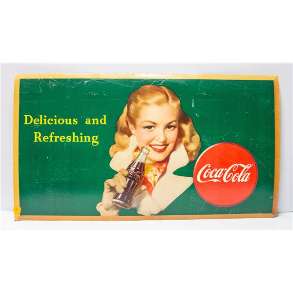 LARGE 1940S COCA COLA ADVERTISING SIGN