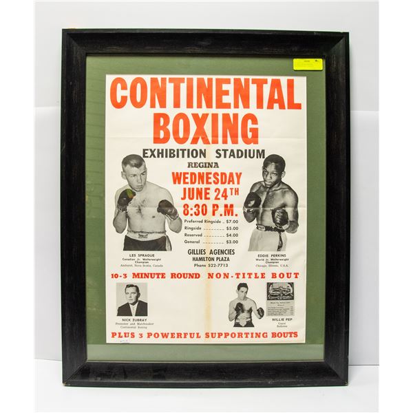 ANTIQUE BOXING POSTER PROFESSIONALLY FRAMED