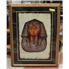 Image 1 : EGYPTIAN LINEN PAINTED KING TUT PICTURE FRAMED