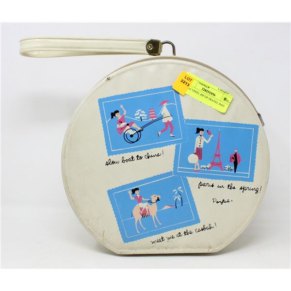 1960S VINYL ZIP UP TRAVEL BAG
