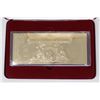 Image 2 : 22K GOLD PLATED US $2 BILL WITH COA IN CASE
