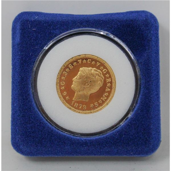24K GOLD PLATE 1879 US COIN REPLICA