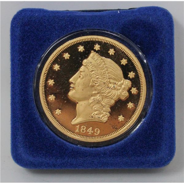 24K GOLD PLATE 1849 US COIN REPLICA W COA