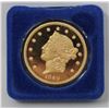 Image 1 : 24K GOLD PLATE 1849 US COIN REPLICA W COA