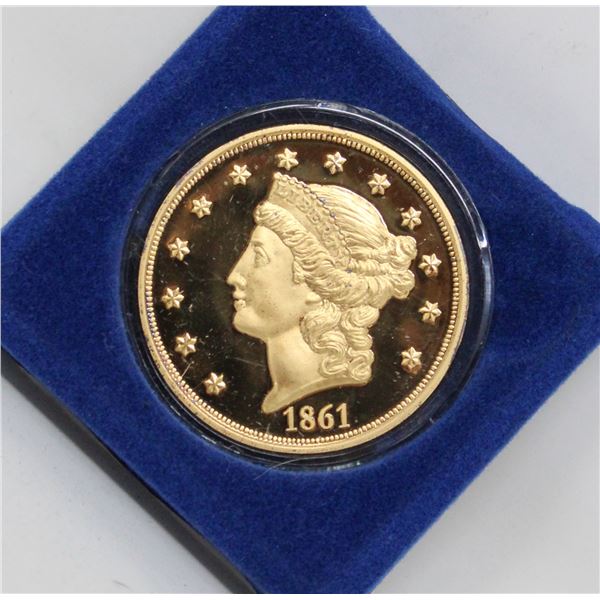 24K GOLD PLATE 1861 US COIN REPLICA