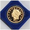 Image 1 : 24K GOLD PLATE 1861 US COIN REPLICA