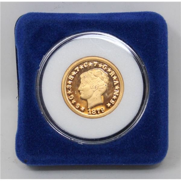 24K GOLD PLATE 1879 US COIN REPLICA