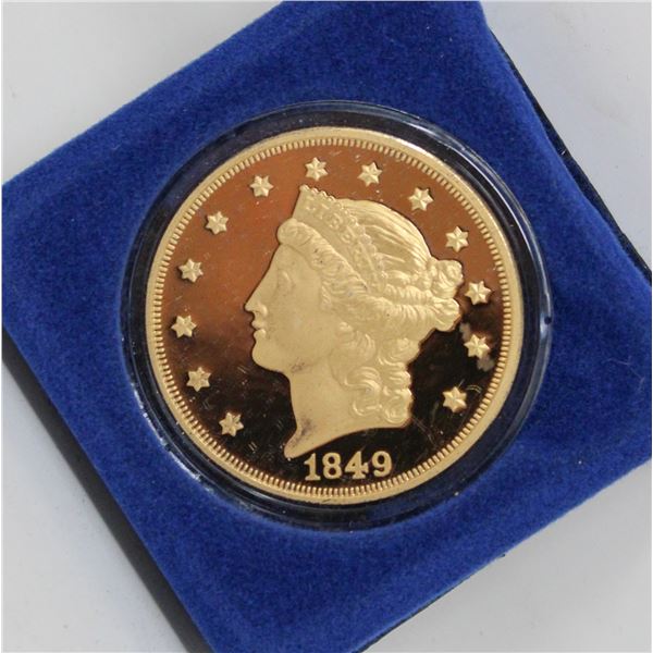 24K GOLD PLATE 1849 US COIN REPLICA W COA