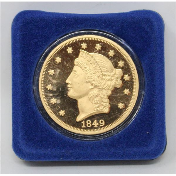 24K GOLD PLATE 1849 US COIN REPLICA W COA