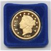 Image 1 : 24K GOLD PLATE 1849 US COIN REPLICA W COA