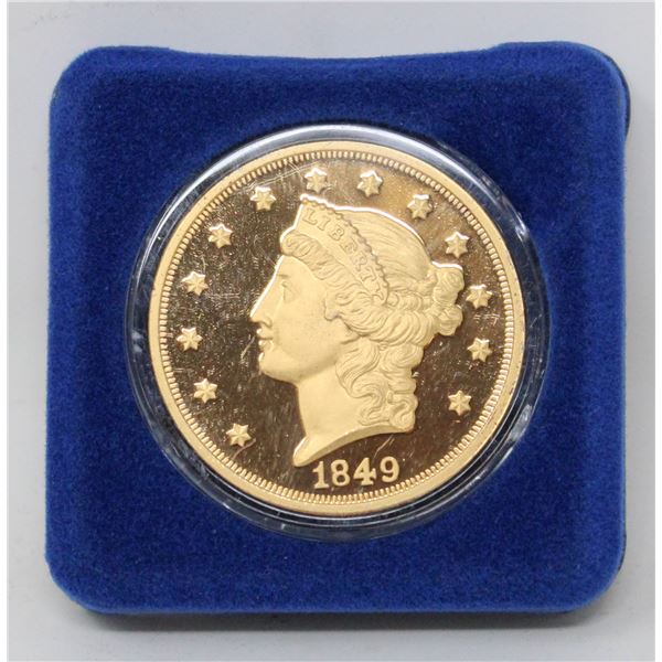 24K GOLD PLATE 1849 US COIN REPLICA W COA