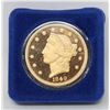 Image 1 : 24K GOLD PLATE 1849 US COIN REPLICA W COA