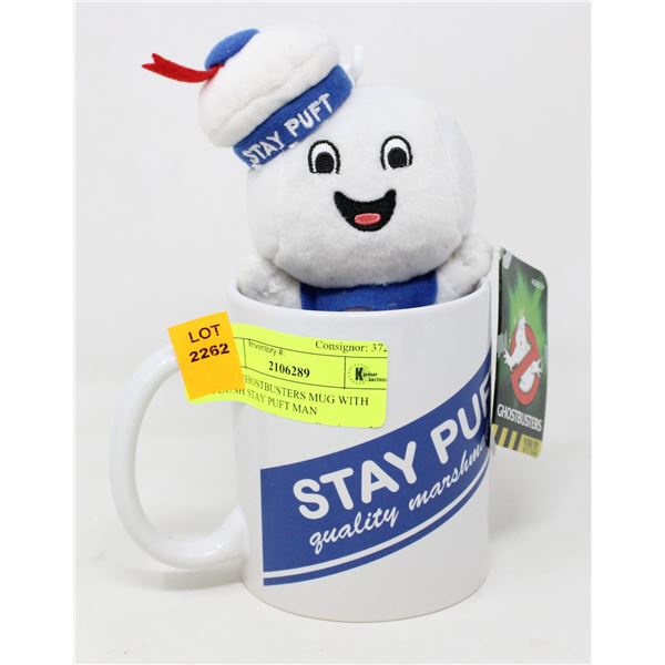 NEW GHOSTBUSTERS MUG WITH PLUSH STAY PUFT MAN