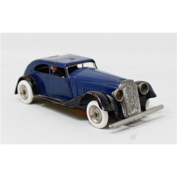 1930S TIN CLOCKWORK BLUE RILLS ROYCE SEDAN TRIANG