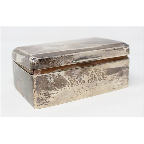 ANTIQUE STERLING SILVER HALL MARKED KEEPSAKE BOX