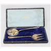 Image 1 : ANTIQUE STAMPED SILVER SERVING SET WITH CASE