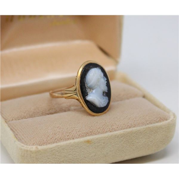 GOLD CAMEO RING MADAME RAC ESTATE