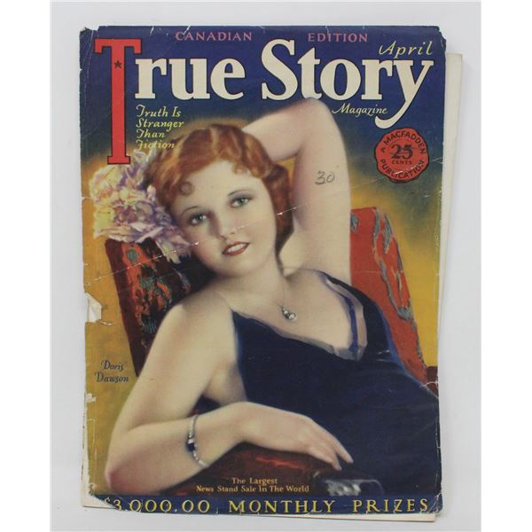 1930S TRUE STORY MAGAZINE PAINTED COVER ART