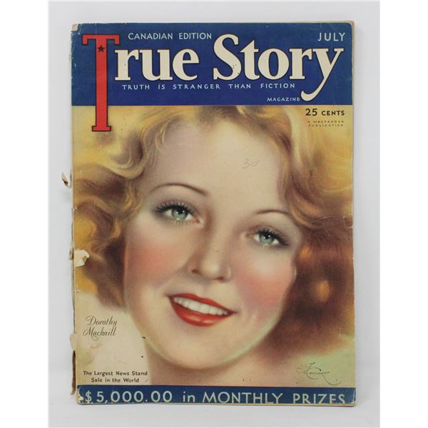 1930S TRUE STORY MAGAZINE PAINTED COVER ART