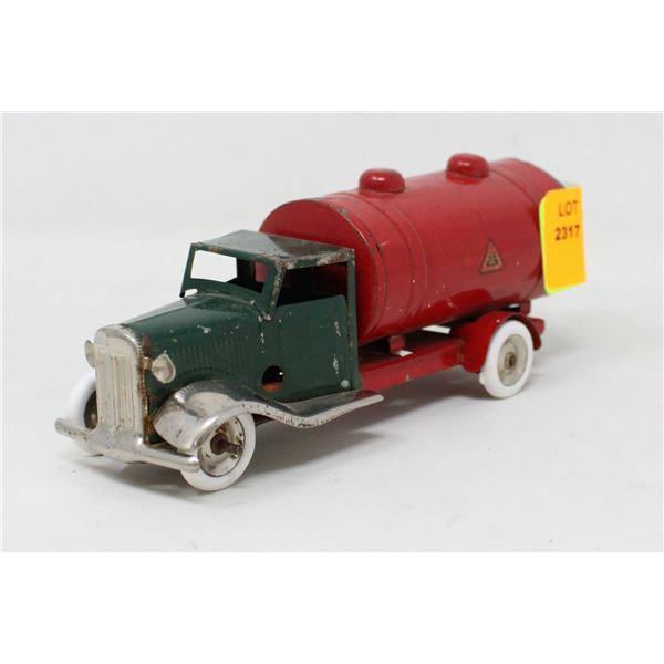1930S TIN CLOCKWORK GAS TANKER TRUCK TRIANG MINIC