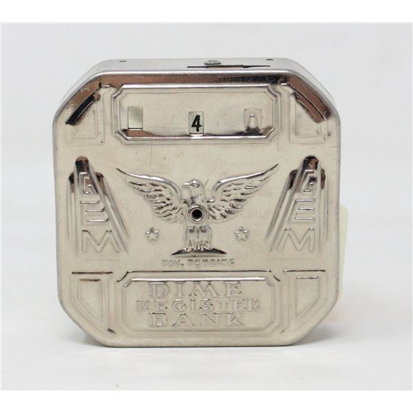 ANTIQUE DIME SAVER PIGGY BANK