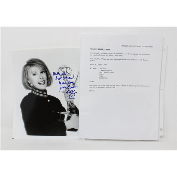 JOAN RIVERS AUTOGRAPHED 8X10 PHOTO