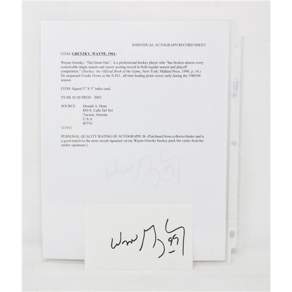 WAYNE GRETZKY AUTOGRAPHED CARD
