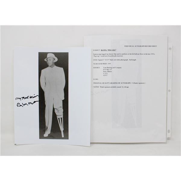 PEG LEG BATES DANCER AUTOGRAPHED PICTURE 8X10