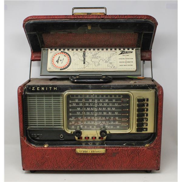 ZENITH TRANS OCEANIC RADIO RED CASE