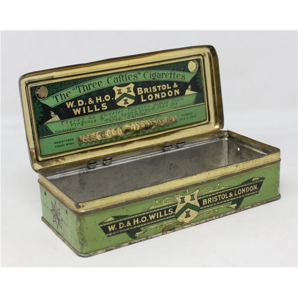 ANTIQUE THREE CASTLES CIGARETTE TIN