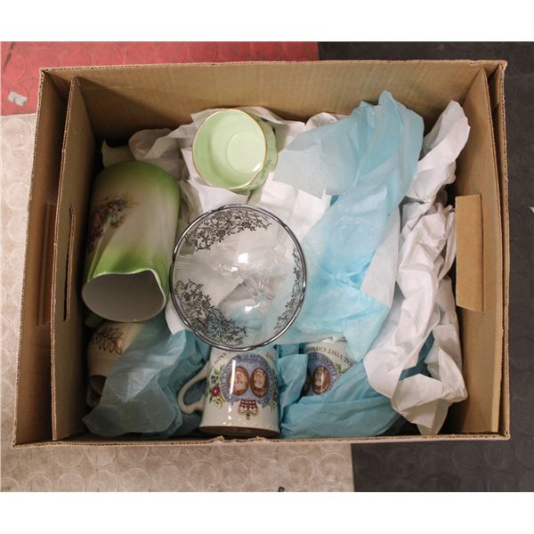 BOX OF FANCY ENGLISH CHINA ETC