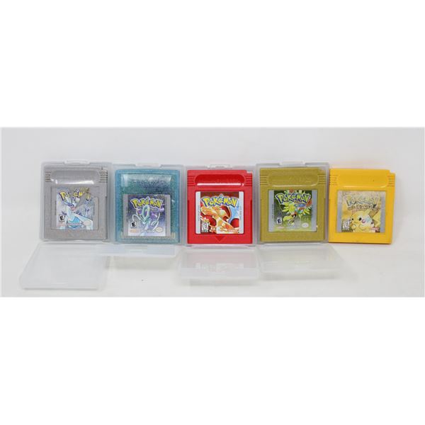 LOT OF 5 RARE NINTENDO GAME BOY POKEMON GAMES
