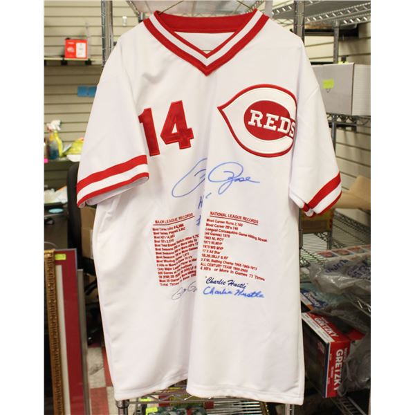 PETE ROSE AUTOGRAPHED JERSEY NUMBER 2/500 RARE