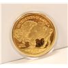 Image 1 : 2008 24K PURE GOLD CLAD $50 USD COIN COPY W COA