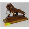 Image 1 : ANTIQUE LION POCKET WATCH STAND W SILVER WATCH