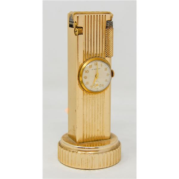 LE BRIQUET CLOCK FACE TABLE LIGHTER WORKING CLOCK