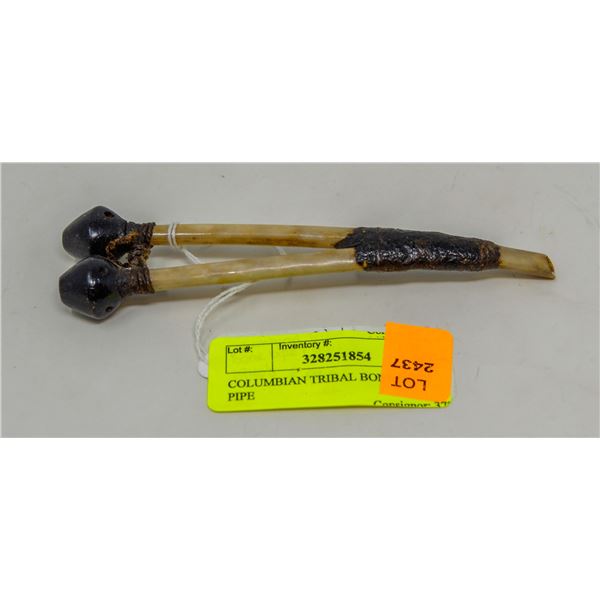 COLUMBIAN TRIBAL BONE NOSE PIPE