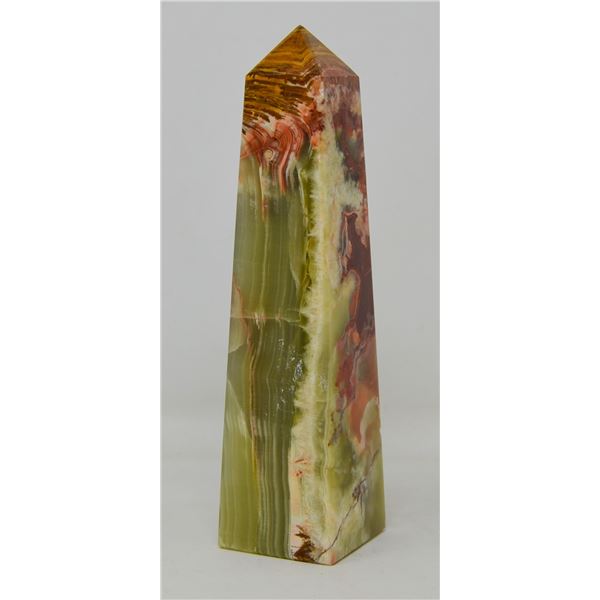CARVED SEMI PRECIOUS STONE OBELISK
