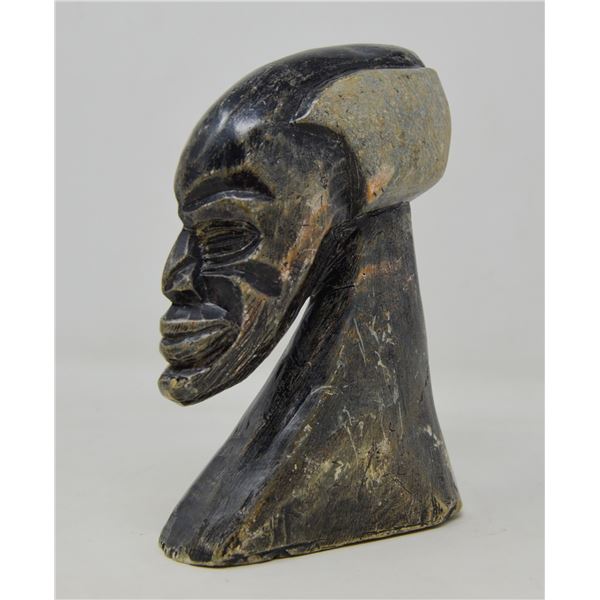 STONE CARVED AFRICAN HEAD