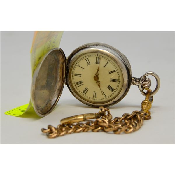 SILVER CASE HUNTER STYLE POCKET WATCH