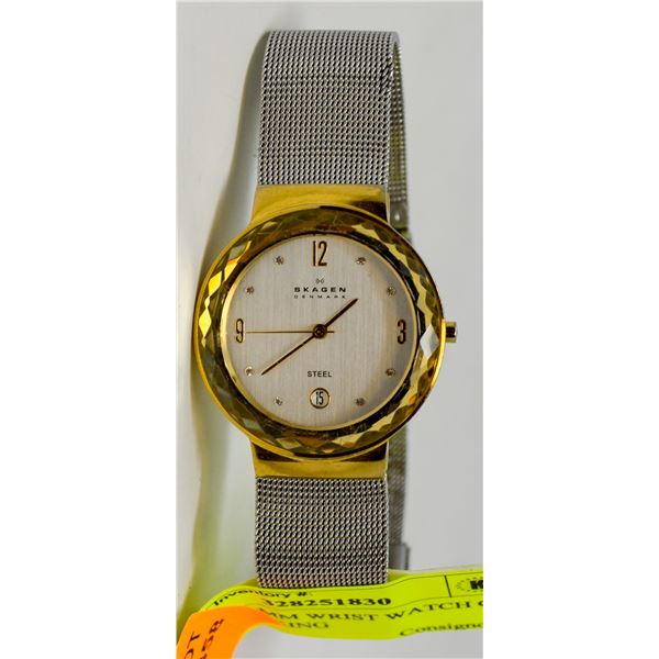SKAGEN 34MM WRIST WATCH GOLD PLATE WORKING