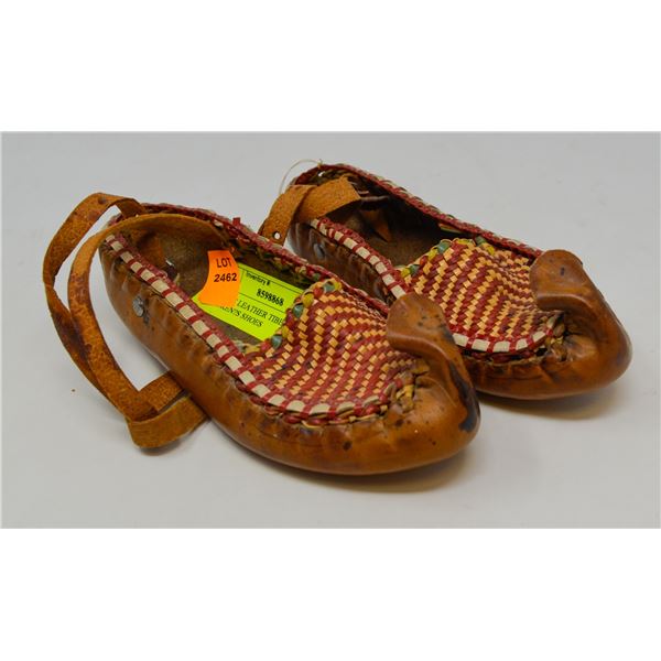 ANTIQUE LEATHER TIBETAN CHILDREN'S SHOES